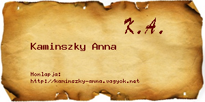 Kaminszky Anna névjegykártya