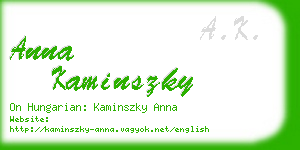 anna kaminszky business card